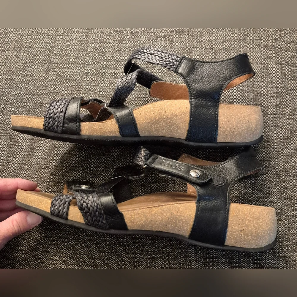 Taos Footwear Black Braided Strappy Sandals - Picture 6 of 11